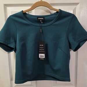 Express Teal Crop Top for Women